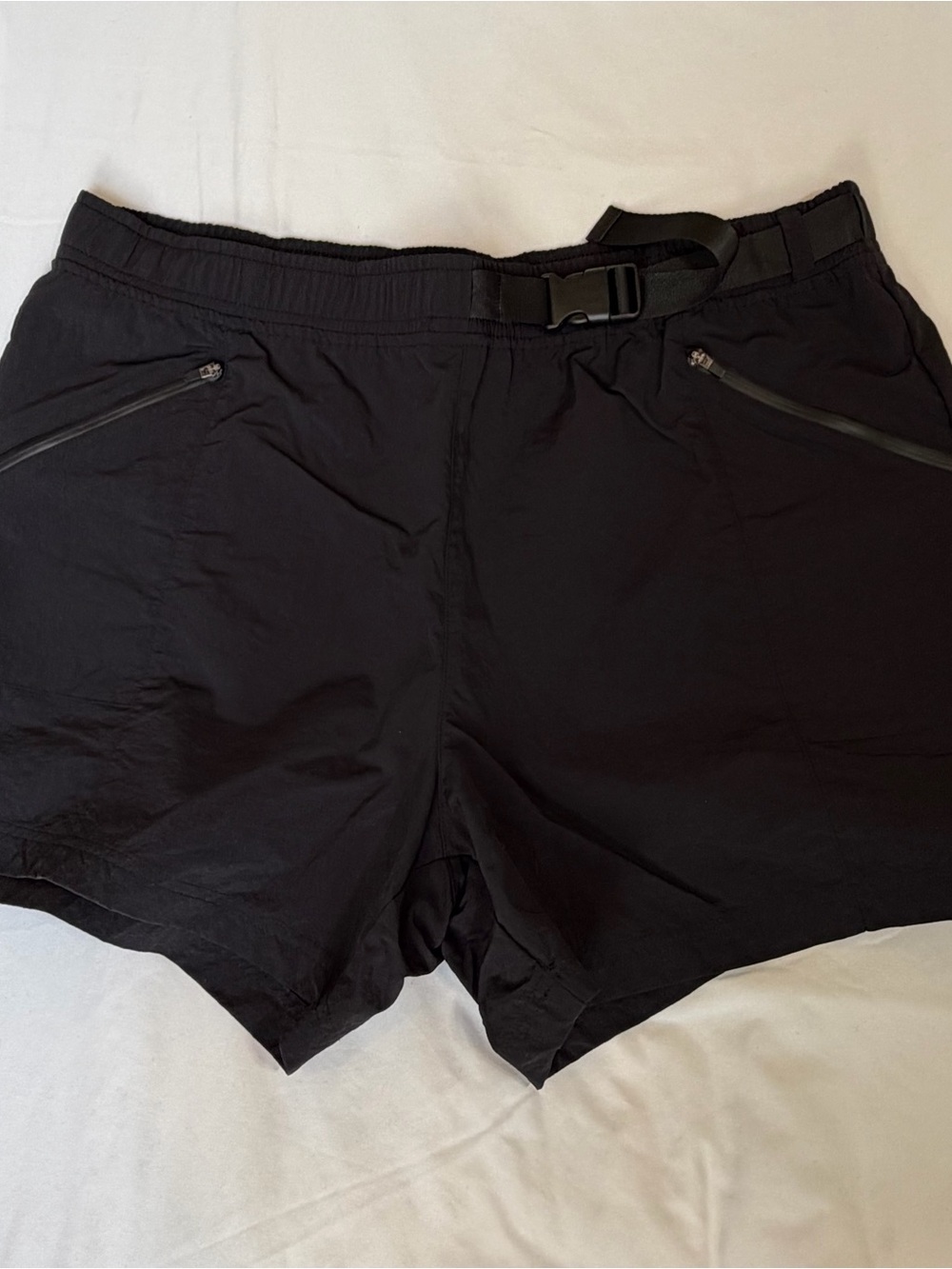 Women’s Black Hiking Shorts XL – Outdoor Travel Quick Dry Belted Zip Pockets